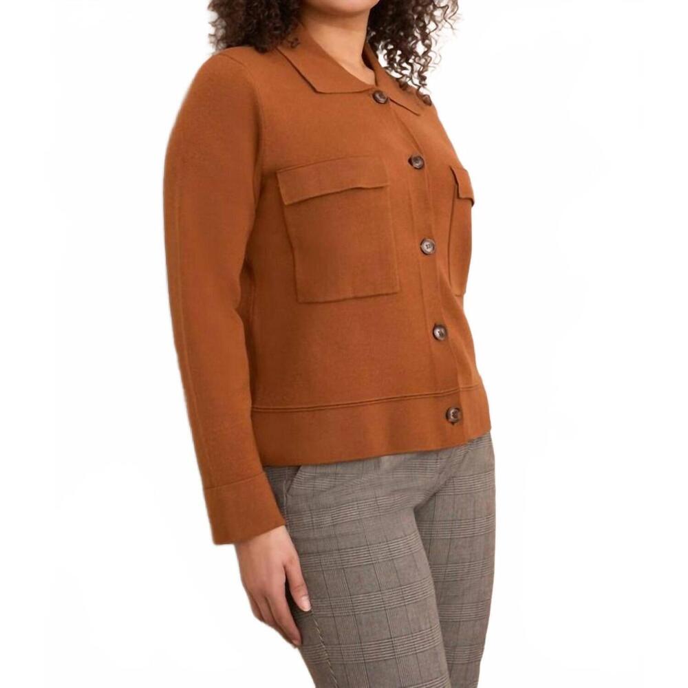 NEW TRIBAL double knit collared sweater cardigan in bran